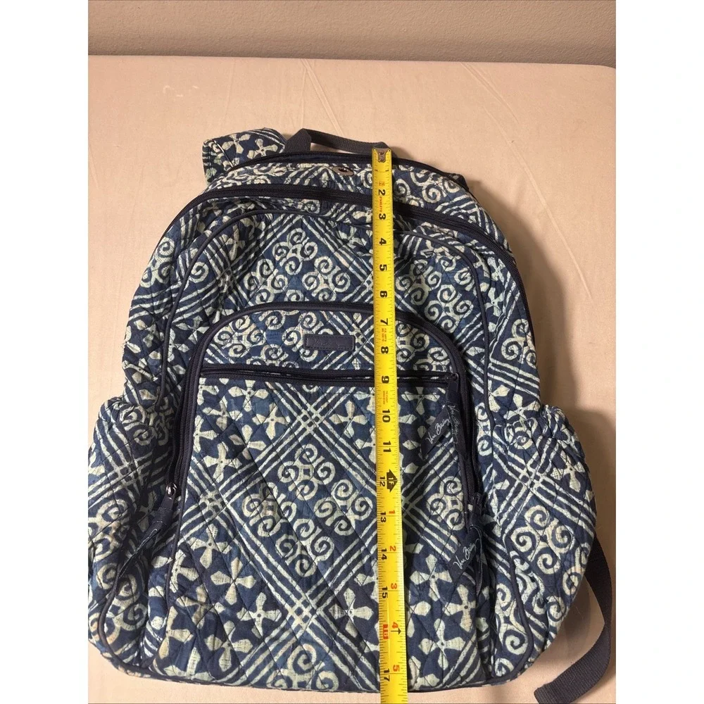 Vera Bradley Cuban Tiles Campus Tech Backpack RETIRED Blue Laptop Compartment